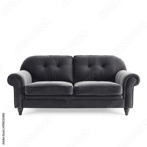 Stylish Dark Gray Sofa with Classic Design.