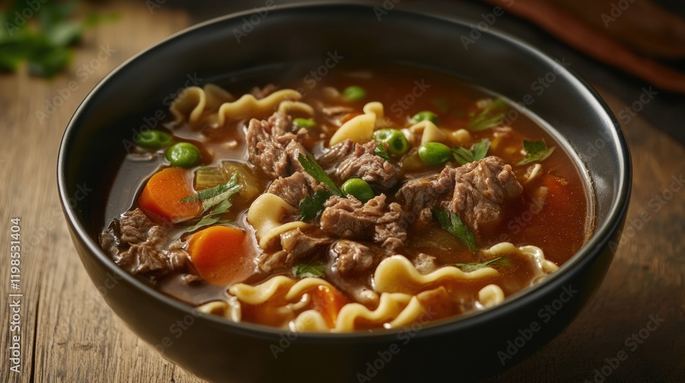 Delicious beef soup on a bowl Delicious beef soup on a bowl