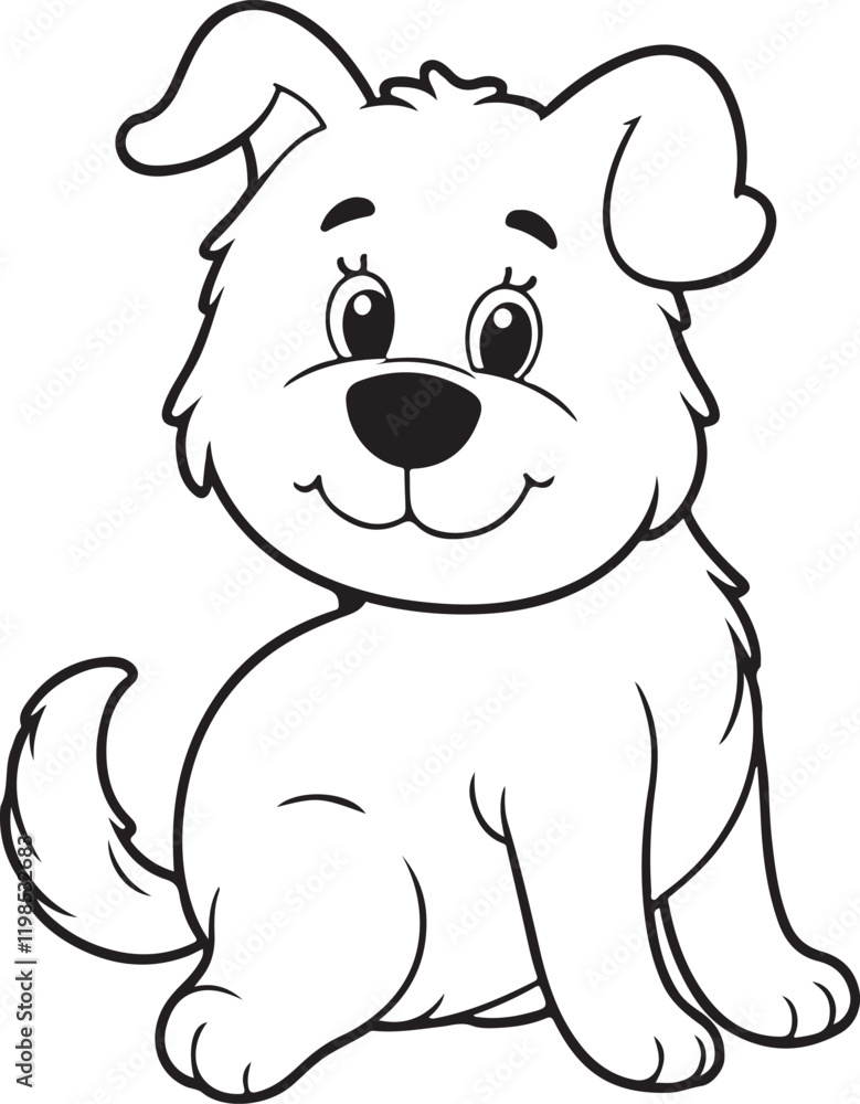 funny Dog line art vector on white background funny Dog line art vector on white background