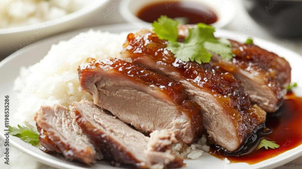 Delicious Roasted Duck with Rice and Sauce Delicious Roasted Duck with Rice and Sauce