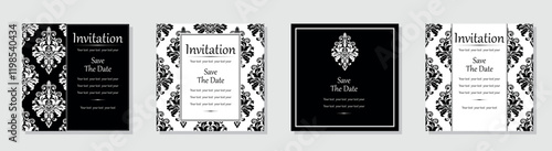 Set of abstract floral patterns. Vector seamless backgrounds. Perfect for invitations or announcements