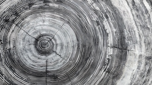 Cross section of a tree trunk showing growth rings