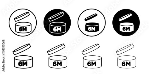 6 months PAO icon Flat art illustration in outline