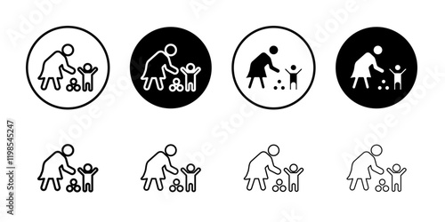 Babysitter icon Flat art illustration in outline
