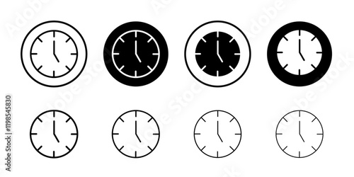 Clock icon Flat art illustration in outline