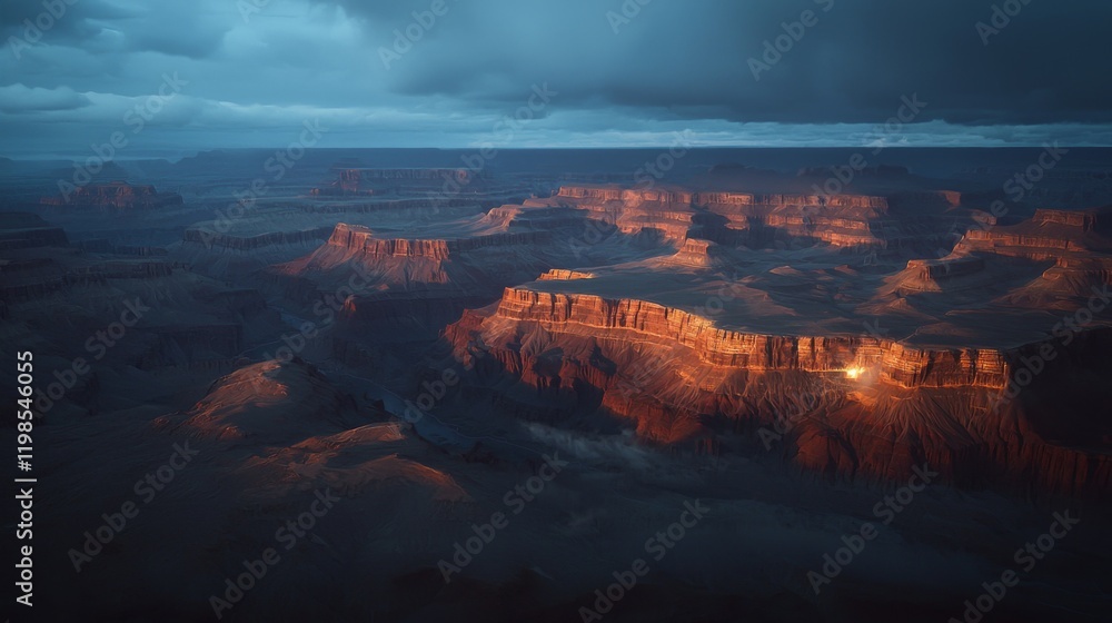 Fototapeta premium Dramatic Sunset over Grand Canyon National Park Arizona USA Breathtaking Landscape Photography