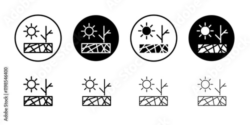 Drought icon Flat art illustration in outline