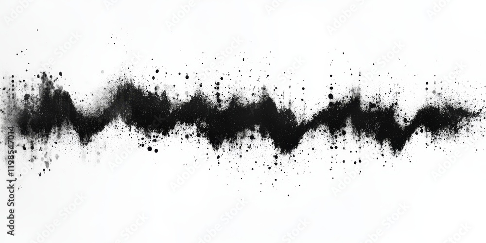 Abstract black ink splatter on white background. Abstract black ink splatter on white background.