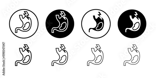 Gastritis icon Flat art illustration in outline
