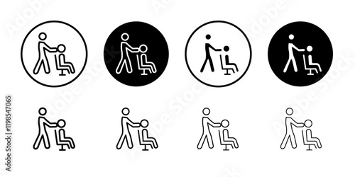 Hairdresser service icon Flat art illustration in outline