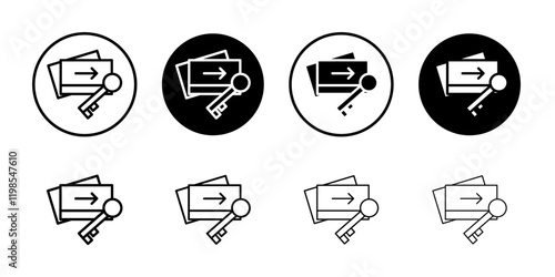 Keycard access icon Flat art illustration in outline