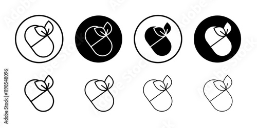 Natural medicine icon Flat art illustration in outline