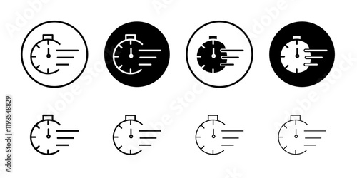 Quick time icon Flat art illustration in outline