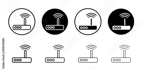 router icon Flat art illustration in outline