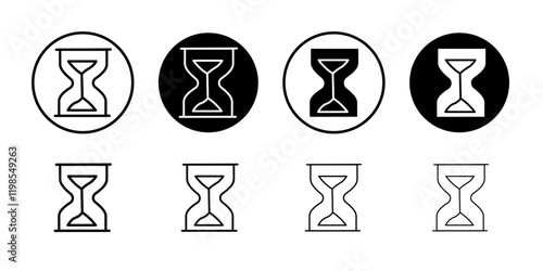 sand clock icon Flat art illustration in outline