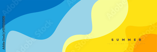Summer web banner template with ripple abstract wave background tropical beach vibes