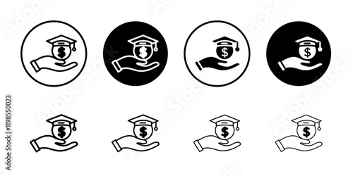 tuition fee icon Flat art illustration in outline