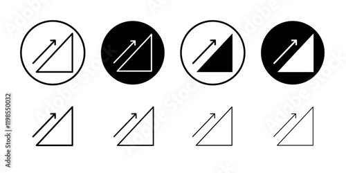 Uphill icon Flat art illustration in outline