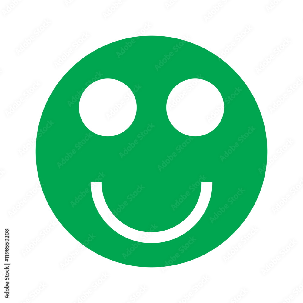 Green emojis smile symbol flat icon Green emojis smile symbol flat icon