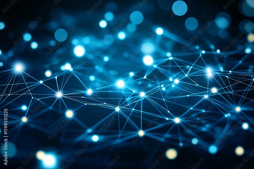 Obraz premium A blue background with many lines and dots