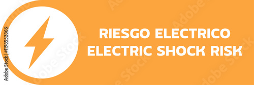 riesgo electrico electric shock risk sign for templates.
