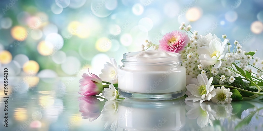 Double Exposure Beauty Cream Jar: Luxurious Skincare Product Photo Double Exposure Beauty Cream Jar: Luxurious Skincare Product Photo