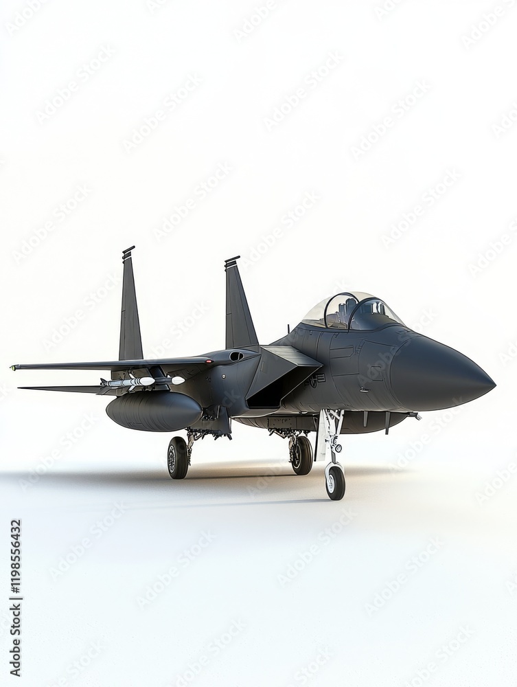 Advanced Combat Aircraft on White Studio Background Advanced Combat Aircraft on White Studio Background