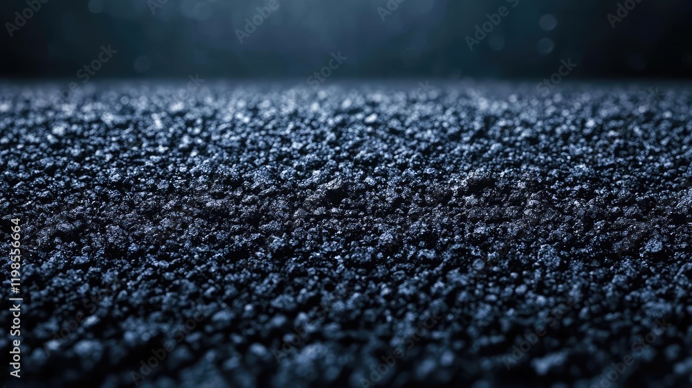 Dust pollution idea. Close-up view of textured asphalt surface with dramatic lighting and depth effect. Dust pollution idea. Close-up view of textured asphalt surface with dramatic lighting and depth effect.