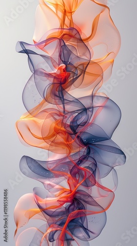 Abstract Flowing Fabric Orange Red Blue Swirls 8K Ultra HD Background