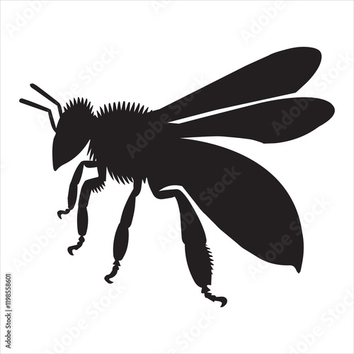 Bee Silhouette Vector illustration, bee honey Clipart Design
