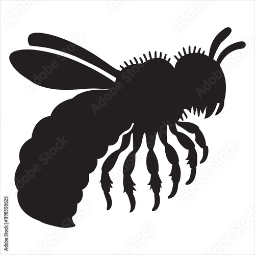 Bee Silhouette Vector illustration, bee honey Clipart Design
