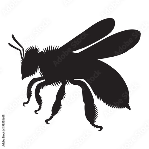 Bee Silhouette Vector illustration, bee honey Clipart Design
