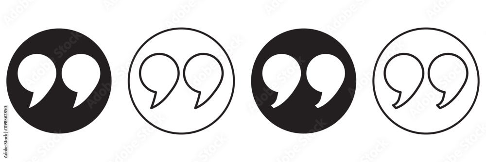 Quote icon vector. Quotation mark sign and symbol Quote icon vector. Quotation mark sign and symbol