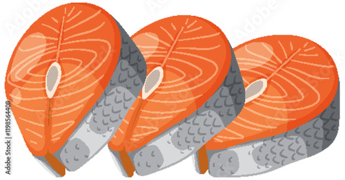 Fresh Salmon Steaks Illustration