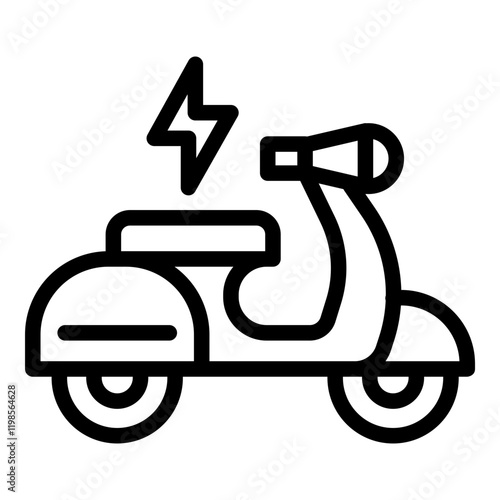 Electric scooter icon. Vector line icon