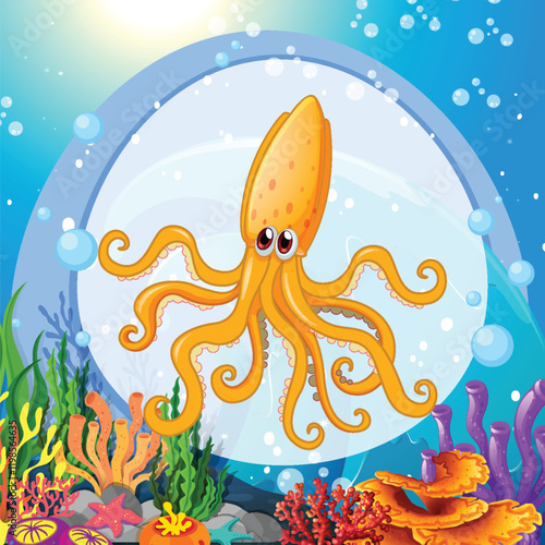 Colorful Octopus in Vibrant Coral Reef