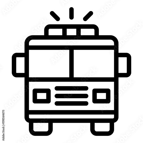 Fire truck icon. Vector line icon