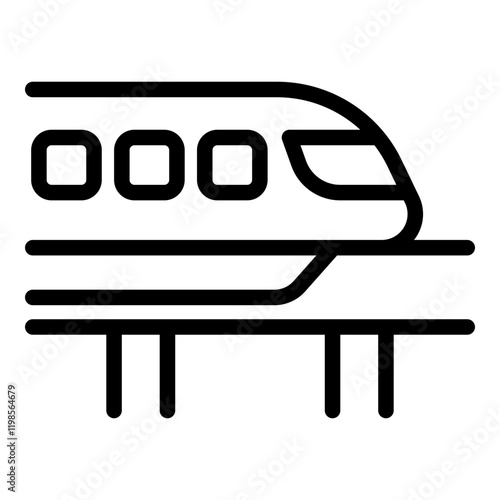 Monorail icon. Vector line icon