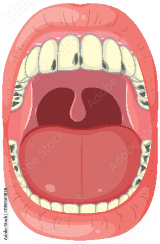 Open Mouth Anatomy Illustration