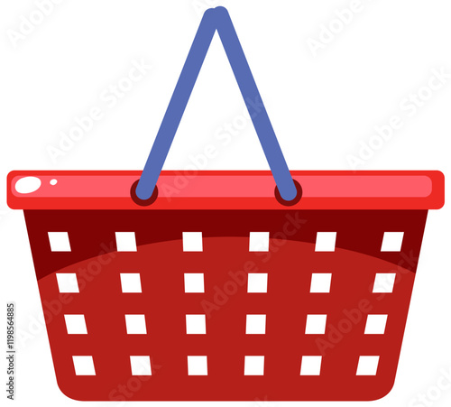 Red Shopping Basket Illustration