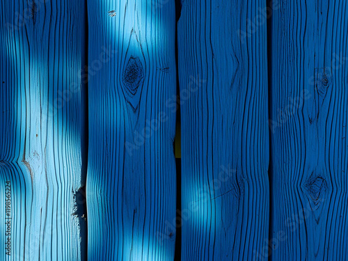 Blue Wood Texture Background from Natural Tree - Old Wooden Panels with Beautiful Patterns

