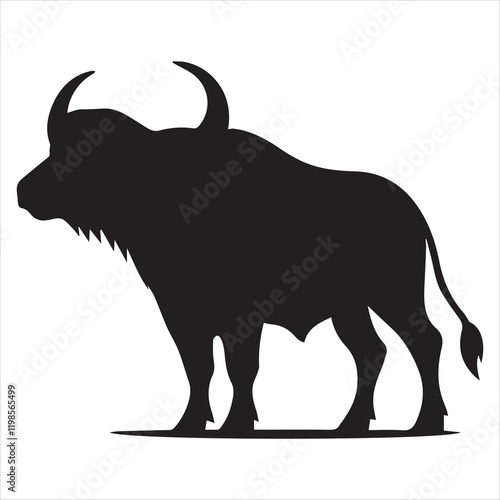Collection of Buffalo silhouette vector illustration, American bison clipart Design