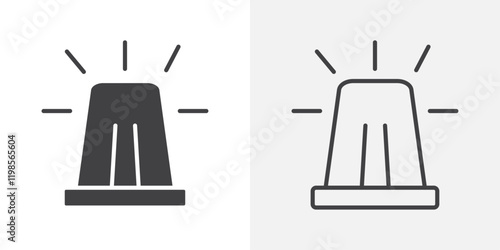 Ambulance siren icons. flat and line style set