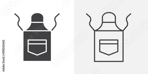 Apron icons. flat and line style set