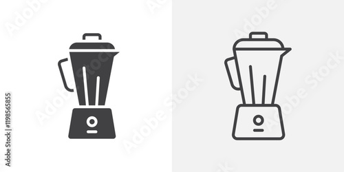 Blender icons. flat and line style set