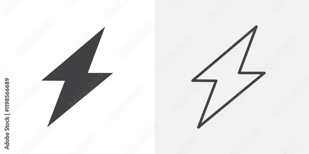 Electricity icons. flat and line style set Electricity icons. flat and line style set