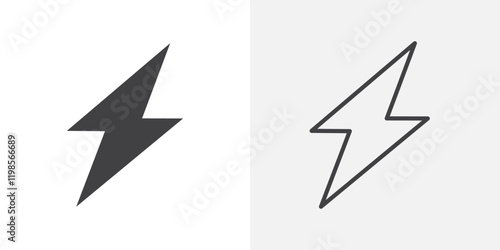 Electricity icons. flat and line style set
