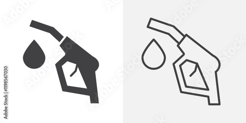 Fuel icons. flat and line style set