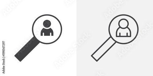 Hiring icons. flat and line style set