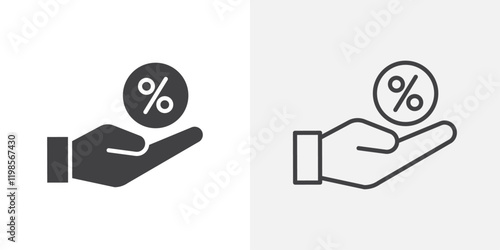 Interest icons. flat and line style set